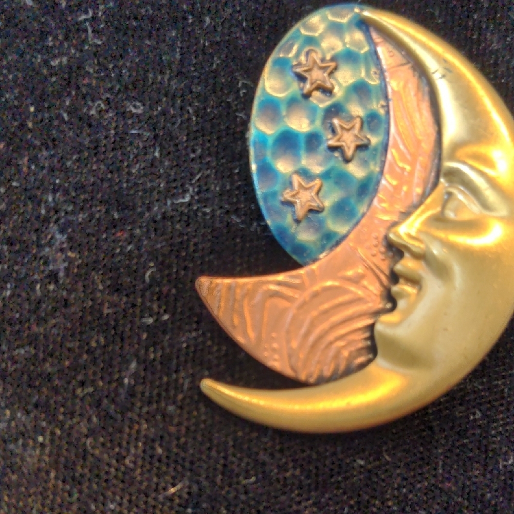Gold and Blue Moon and Star Jewelry Set - Picture 2 of 4